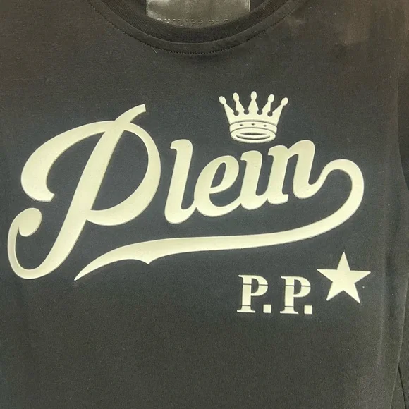 Philipp Plein “My Way” Black T-Shirt with White Plein Logo Patch - S